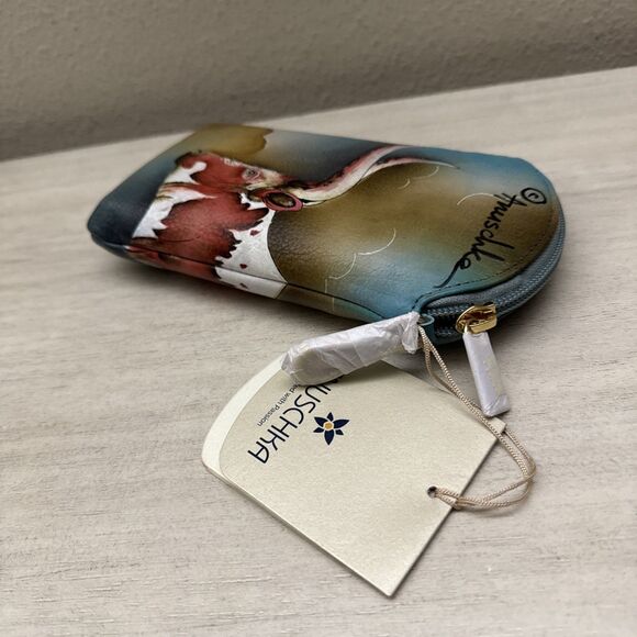 Anuschka Handpainted Leather Phone Case Pouch Texas Longhorn - Picture 4 of 11